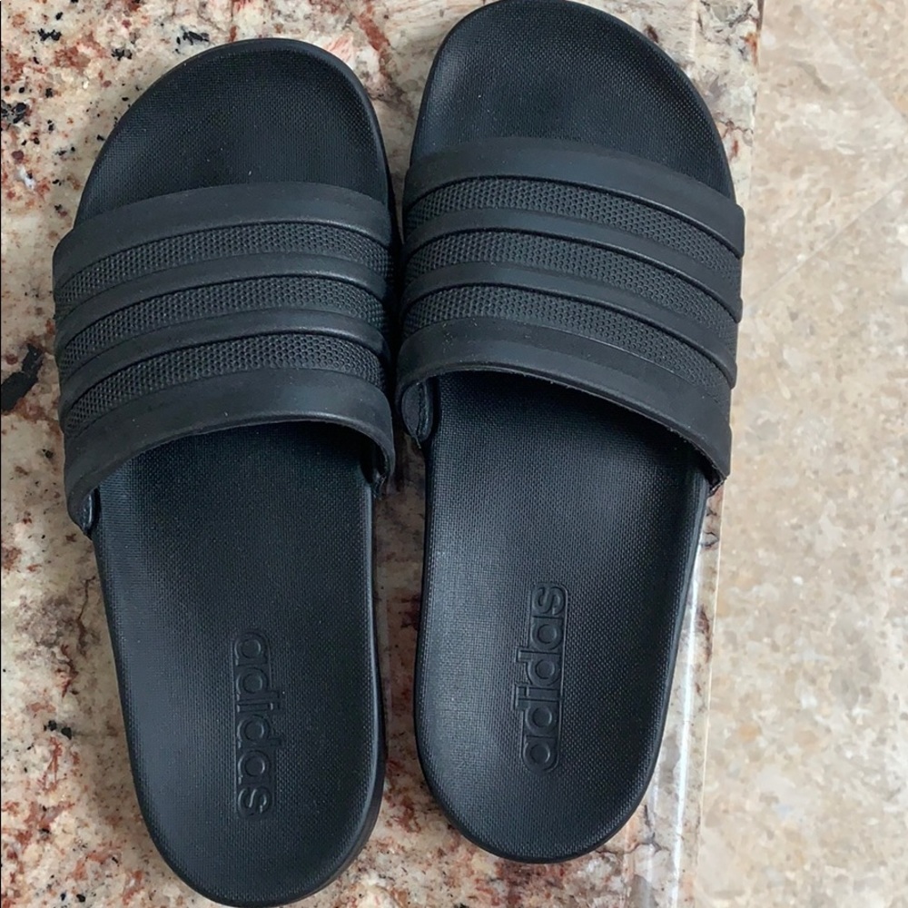Adidas black slides size 7